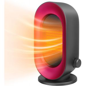 Petit Chauffage d'appoint 900W, Mini Radiateur Electrique avec 3 Modes, Protection Anti-surchauffe et Anti-basculement, Portable Chauffage Soufflant pour Bureau Chambre Int&eacute;rieur - Neuf