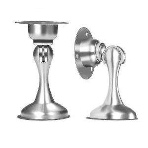 But&eacute;e de porte magn&eacute;tique en acier inoxydable 201, sans per&ccedil;age (2 pi&egrave;ces, argent). - Neuf
