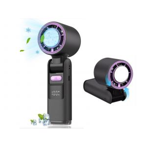 Ventilateur USB &agrave; affichage num&eacute;rique, 100 vitesses et cordon - Gris - Neuf