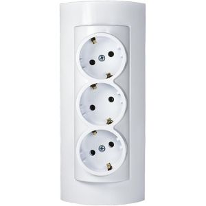 Bloc multiprise-3 prises pour montage en applique-Fabriqué en UE.[F45] - Neuf