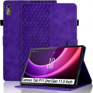 Coque Pour Lenovo Tab P11 (2nd Gen)/ Pad Plus 2023 (11,5 Pouce) Housse Tb350fu / Tb350xu Cuir Pu Etui De Protection Flip Cover Case Avec Support Pochette Tablette Coque, Violet - Neuf