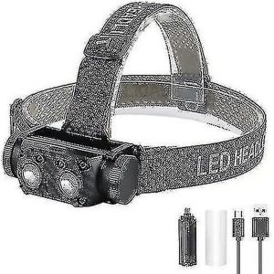 Lampe Frontale Led Rechargeable De 2 000 Lumens Avec D&eacute;tecteur De Mouvement Et &Eacute;tanch&eacute;it&eacute; Ip65 Pour Les Aventures En Plein Air - Neuf