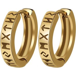 ChenQuanSarl-Boucles D'Oreilles Rondes En Forme De Croix Pour Homme En Acier Inoxydable Hypoallergénique Hypoallergénique Pour Homme - Neuf