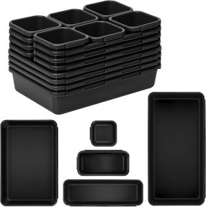 26 PCS Jeu d'organisateur de tiroirs,5-taille organisateur de tiroirs en plastique polyvalent,organisateur de plateau pour cuisine,salle de bain,bureau,vanité etc - Neuf