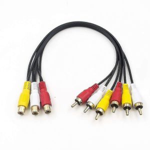C&acirc;ble r&eacute;partiteur RCA,3 Rca femelle &agrave; 6 Rca m&acirc;le Av C&acirc;ble adaptateur audio vid&eacute;o - ZP - Neuf