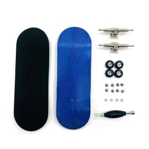 Doigt planche de skateboard largeur 32mm &eacute;rable professionnel bout de doigt planche &agrave; roulettes double rocker mini planche &agrave; roulettes bleu - Neuf