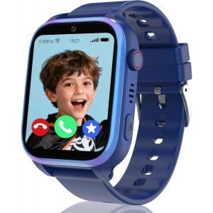 Ulteronixshop-Montre Connect&eacute;e Enfant 4G, Montre Intelligente Enfant avec Appel SOS, Chat Vid&eacute;o, WIFI GPS Localisation, Mode Classe, Contacts, R&eacute;veil, Sommeil, Jeux, IP68 Montre Garcon Cadeau d'anniv - Neuf