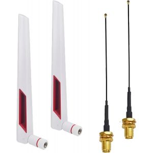 Antenne Wifi Double Bande 2.4ghz/5.8ghz Rp-Sma Mâle + 50 Cm Ipe-4 Mhf4 Vers Rp Sma Femelle Pour Wifi Routeurs Asus Ac88u, Fpv Drone, Wlan, Pc,Ps4-Mecanique Des Fluides - Neuf