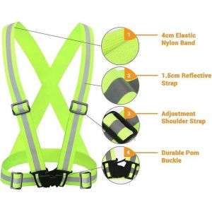 Gilet De Sécurité Réfléchissant Ultra-Léger Pour La Course Et Le Vélo De Nuit Avec Brassards Réglables - Haute Visibilité Pour Les Activités De Plein Air - Neuf