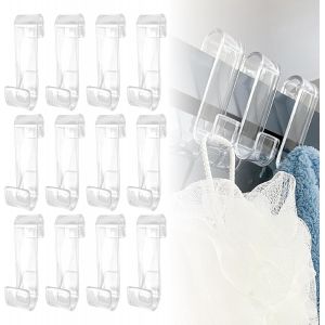 12 Pieces Crochet Radiateur Rond,Crochet pour Radiateur Salle de Bain,Crochet Radiateur Seche Serviette,Crochet Porte Serviette pour Tablette Radiateur,pour Tous les Radiateurs Standards,Transparent - Neuf