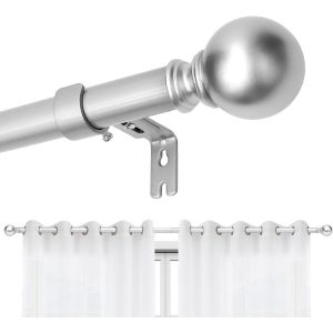 DEY7A Lot de tringles à rideaux réglables argentées 81 à 157 cm avec embout en aluminium pour salle de douche,chambre à coucher,salon - Neuf