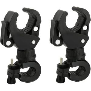 Lot De 2 Supports De Lampe De Poche Pour Vélo-Rotation À 360 °-Clip Universel Pour Guidon De Vtt Et Vélo-Support Led Pour Caméra D'action,Gps - Neuf