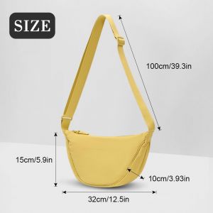 TZF-Sac Banane Femme Bandoulière,Crescent Nylon Bag,Crossbody Bag Women,Sac Besace Loisir,Banane Sacoche,Sac Porté épaule,Sac à BandoulièRe Casual,Sac à Main Portable Avec Fermeture éclair - Neuf