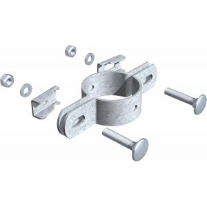 GAH- Double collier de fixation 34 mm Galvanis&eacute; &agrave; chaud - Neuf