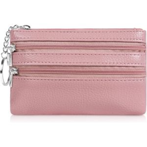 CAUC-Petit Porte-Monnaie Cuir Femme, Mini Porte Monnaie Cuir Mini Petit Portefeuille avec Porte-cl&eacute;s et 3*Compartiments, Mini Coin Purse Wallet pour Femme Homme Enfant Fille Garcon - Neuf