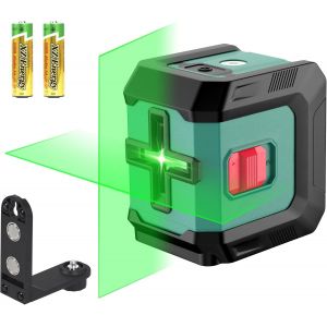 Ulteronixshop-HYCHIKA Niveau Laser 15M, Autonivelant Laser Vert avec 3 Niveaux de Luminosit&eacute; R&eacute;glables, Niveaux Laser avec Support pour D&eacute;coration de Maison, 2 Piles AA - Neuf