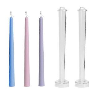 Paquet De 2 Cône Forme De Bougie,Moules De Corps De Bougie Pour Bougie Paquet De 2 Couleursmoule Demi-Tête Ronde Tige Cire Moule Église Longue Tige Bougie Mince - Neuf