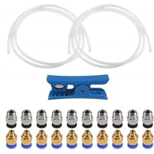 MEVRONISSHOP-Lot de 20 raccords pneumatiques droits pneumatiques à pousser pour imprimante 3D (avec tube) - Neuf