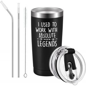 Cadeaux De No&euml;l Pour Coll&egrave;gues, Patron, Cadeaux De Retraite Pour Hommes Et Femmes, &laquo; I Used To Work With Absolute Legends &raquo; - Tasse &Agrave; Caf&eacute; Isotherme En Acier Inoxydable - 590 Ml - Noir - Neuf