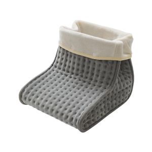 Coussin Chauffant &Eacute;lectrique Pour Les Pieds, Lavable (Prise Europ&eacute;enne), Gris Et Blanc. Id&eacute;al Pour Le Bureau, La Maison Ou La Chambre. - Neuf