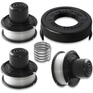 MEVRONISSHOP-Bobine Fil Recharge Compatible avec Black & Decker GL250/GL310/GL360 - Bobine Fil pour Coupe-Bordures (Kit 3 Bobines + 1 Capuchon + 1 Ressort) - Neuf