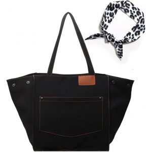 ERSHI-Sac fourre-tout imprimé léopard Sac à main en toile Sac à bandoulière pour femme Grand sac à bandoulière Personnalités Sac à[4 - Neuf