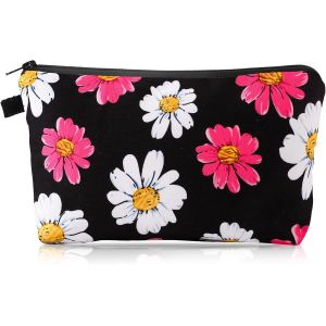 Petite trousse de Maquillage, produits de Toilette Organisateur Nylon Noir Mini Tournesol Sac à main Pochette de Crayons de Retour à l'École des Accessoires pour les Adolescents, l - Neuf