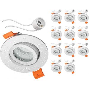 Ledscom.De 6 Cadres D'encastrement Au Plafond Fere Cadre D'encastrement Noir Mat (Led/Halogène/Gu10/Mr16/Par16/50mm) Incl. Douille Gu10 - Neuf