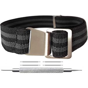 ERYI-22Mm 60'S Bracelets De Montre Élastiques En Nylon Plongeurs Parachute Galaxy Watch 3 45Mm/Galaxy Watch 46Mm/Gear S3/Huawei Watch Gt 2 46Mm/Ticwatch Pro Any Watches With 22Mm Lug - Neuf