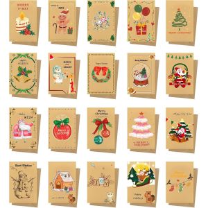 Trahoo-Lot De 20 Cartes De No&euml;l Avec Enveloppes, Cartes Postales De No&euml;l, Cartes De V?ux, Cartes De No&euml;l, Cartes-Cadeaux De No&euml;l,No&euml;l Voeux Carte - Neuf