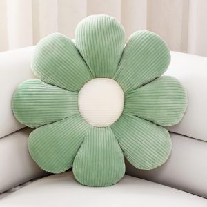 Cauc-Coussin En Forme De Fleur - Coussin De Sol En Peluche Pour Chambre &Agrave; Coucher, Canap&eacute;, Chaise (Vert, 40 Cm) - Neuf