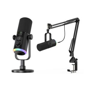 Microphone USB XLR avec &eacute;clairage RGB pour le jeu, le streaming et l'enregistrement de podcasts - Neuf