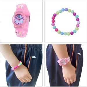 Kalanka-Montre Pour Enfants Fille, Dessin Animé 3d Montre Bracelet En Silicone Éducative Mouvement À Quartz 3atm/30m Étanche Montre Cadeau Pour Filles De 3 Ans À 10 Ans - Neuf