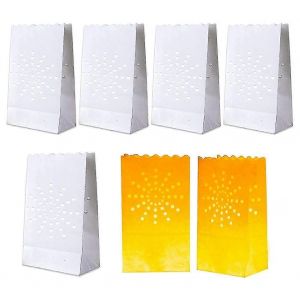 50 Pcs Sacs De Luminaires Blancs,Sacs De Bougies Ignifuges,Luminaires De Conception De Soleil Pour Mariage,Fête - Neuf
