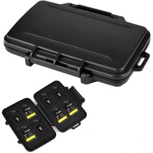 CMJAAGUR-Rangement Carte Sd,Étui Pour Cartes Mémoire 16 Emplacements Résistant À L'Eau,Rangement Carte, 8 Sd + 8 Tf Cards, Boîte Plastique Pour Micro Sd Sdxc Sdhc Tf[M522] - Neuf