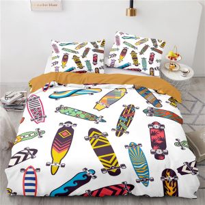 Skateboard Parure Housse Couette X + X Taies D'oreiller Xcm Housse De Couette Fermeture &iquest;&iquest;Clair Microfibre Parure De Lit Pas Cher Doux Confortable X Cm - Neuf