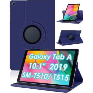 LORANKA-Housse pour Samsung Galaxy Tab A 10.1 2019 (SM-T510/T515) Ultra Mince Coque de Protection avec 360 Rotatif Support Fonction Cuir &Eacute;tui Tab A 10,1"" 2019 Cover, Bleu Marine - Neuf