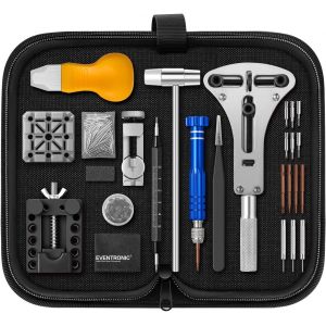 Kal-¿2025 Nouveau¿ Outil Montre, Kit Changement Pile Montre Professionnel, Kit Reparation Montre Ouverture Du Couvercle De Montre, Réglage Du Bracelet Avec Sac En Nylon Noir - Neuf