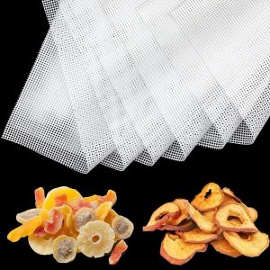 AYUHR-8 Pièces Feuilles Déshydrateur Silicone Maille Séchoir à Fruits Déshydratation Fruits Tapis de Vapeur Fruits Alimentaires Réutilisables Tapis Carrées en Silicone Tapis pour Séchoir à Fruits - Neuf