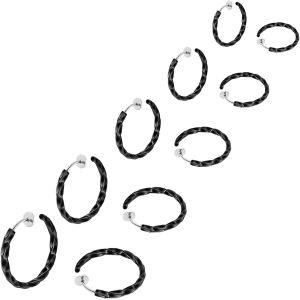 Kal-5 Paires Acier Inoxydable Torsadé Boucles D'oreilles Clips Femme Homme Fille Fausse Boucles D'oreilles Aimant Magnétique Boucles D'oreilles Non Percées Pince Boucles D Oreilles Créole - Neuf