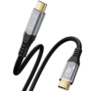 80Gbps Thunderbolt 5 C&acirc;ble Type-C, 240W avec jusqu'&agrave;120 Gbps, Prise en Charge Vid&eacute;o Simple 16K Double 8K/6K@60Hz pour P&eacute;riph&eacute;riques USB 4.0, USB-C, Display, Laptop, Dock Smartphone, 1m - Neuf