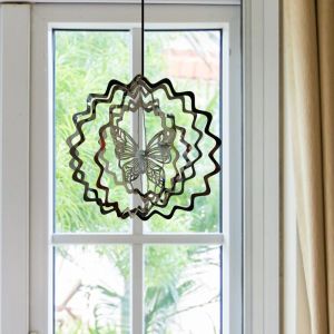 Vent Patio Tentures Papillon 3D Attrape-Vent Cadeau Rotatif Pendentif Vent - Neuf