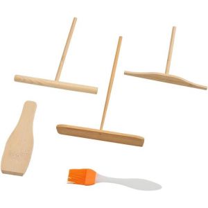 Tianyi-Rateau Crepe,Crepe Bois,Épandeur De Crêpes,5pcs Ustensiles À Pâtisserie Bâton De Crêpe Étale La Pâte À Crêpe Étaleur Crepe Repartiteur Crepe Spatule Crepe Ustensiles En Bois - Neuf
