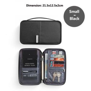 Portefeuille De Voyage Porte-Passeport Familial Multi-Poches &Eacute;tui &Agrave; Documents &Eacute;tanche Organisateur Accessoires De Voyage Sac &Agrave; Documents Porte-Carte.S-Black. - Neuf