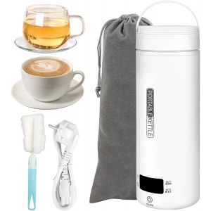 KALANKA-Bouilloire de Voyage(500 ml), Mini Bouilloire Electrique, 3 en 1 Bouilloire Portable - 4 r&eacute;gulateurs de temp&eacute;rature, pour Th&eacute;, Caf&eacute;, Lait/Camping, Ext&eacute;rieur, Voyage - Neuf