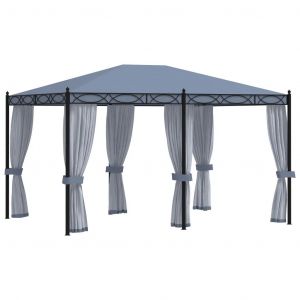 Prolenta Premium - Tonnelle Avec Moustiquaire 3x4 M Anthracite Acier - Neuf