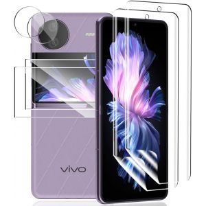 Protective Cover For Vivo X Flip Screen Protector, Flexible Tpu Film 2 Pieces + 2 Pieces External Screen Protector [Anti-Scratch] + 2 Pieces Vivo X Flip Tempered Glass Lens Protector - Neuf