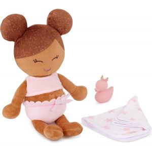 TDRFL-14-Inch Washable Bath Doll¿Soft Plush Body For Real Water Play¿Olive Skin Tone&Light-Brown Hair¿Toddler Bath Toys&Accessories¿Plush Baby Bath Doll - Neuf
