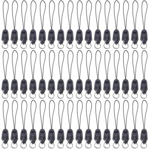 MDY-100 cordon Anti Perte pour Téléphone Portable Bracelet à Boucle Ronde Noire Détachable avec Anneau Cordons pour Appareils Électroniques Fournitures de Bricolage - Neuf