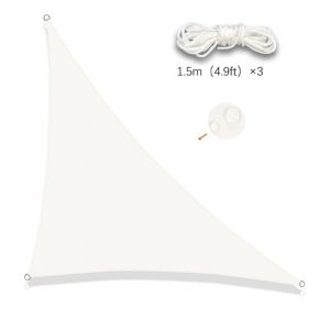 Voile D'ombrage Triangulaire Blanche 3 X 3 X 4,3 M, Imperm&eacute;able, Protection Uv, Pour Terrasse, Jardin, Balcon Ext&eacute;rieur - Neuf